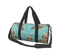 Otters in Love Round Travel Duffel Bag - Large Capacity Durable Carry-On Bag for Vacation, Gym, Short Trips