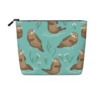 Otters in Love Toiletry Bags for Women, Portable Travel Cosmetic Bag, Daily Organiser with Zipper