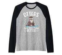 Otters Make Everything Better Raglan Baseball Tee