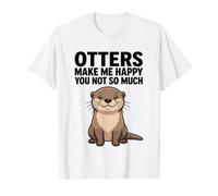 Otters Make Me Happy You Not So Much Value Graphic T-Shirt, Men, White, XL