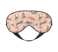 Otters Pattern Eye Mask Sleep Mask Cover for Sleeping with Adjustable Strap Blackout Eye Blinder Pads for Travel