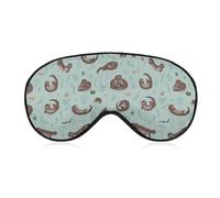 Otters Pattern Eye Sleep Mask,Super Soft Eye Masks with Adjustable Strap,Ultimate Sleeping Aid,Blindfold,Relax & Relieve Your Fatigue,Puffy Eyes