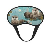 Otters Print Blackout Sleep Mask for Women & Men, Zero Eye Pressure Eye Mask for Travel and All - Around Sleep