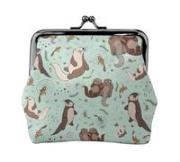 Otters print Coin Purse, Mini Change Purse for Women Small Coin Purse for Credit Card Folded Bills