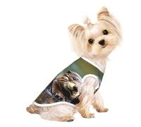 Otters Print Dog Lightweight Shirt,Summer Cool Breathable Dog T-Shirts,Pet Sleeveless Stretchy Clothes