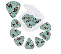 Otters Print Guitar Picks 12 Pack Guitar Plectrums with Storage Box Bass Picks For Acoustic Guitar Bass Electric Ukulele Includes 0.46mm, 0.71mm, 0.96mm
