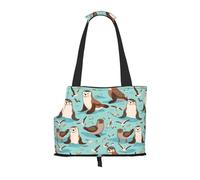 Otters Print Pet Tote Bag, Foldable Single Shoulder Pet Carrier For Small Pets Dogs Cats