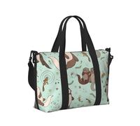 Otters Print Travel Hand Bag Lightweight Foldable Carry Tote for Weekend Trip Vacation Airplane