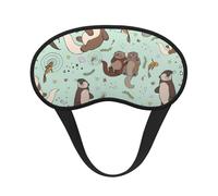 Otters Print Unisex Washable Eye Mask Sleeping Light-Blocking Cover for Home Hotel Camping