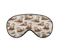 Otters Sleep Mask Eye Masks Soft Blackout Eye Shade Cover Blindfold Eyeshade for Deep Rest Travel Nap