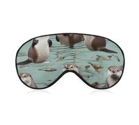 Otters Sleep Mask Soft Comfortable Eye Mask with Adjustable Strap Eye Cover Eye Shade for Men Women Work Travel