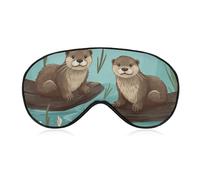 Otters Sleep Mask Soft Comfortable Eye Mask with Adjustable Strap Eye Cover Eye Shade for Men Women Work Travel