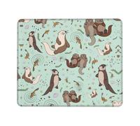 Otters Thick Comfort Mouse Pad with Lock Edge Design, Large Non-Slip Rubber Base Desk Mat for Office