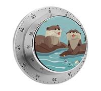 Otters Timer Stainless Digital Visual Timer Exquisite Mechanical Countdown Time Management Tools with Silent Operation Timer for Kitchen Office Classroom