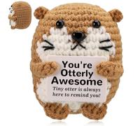 OttersPositive Crochet Animals,Knitted Otter Crochets with Support Card,Mini Emotional Support Gift,Funny Emotional Doll Positive Sea Otter Toy for Office Decor,Encouraging Gift,Positive Gifts [Premi