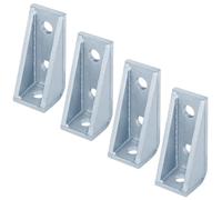 OTTFF 4 Pack 3 Hole 90 Degree Gusseted Fitting for 1-5/8" Strut Channel, L Corner Bracket, 7/32" Thick