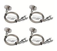 OTTFF 4 Pack 6.5 ft x 2 mm Ceiling Sign Hanger Wire, Stainless Steel Adjustable Suspension Cable for Hanging Picture, Advertising Arcylic Board, LED Light, 66 lb Load