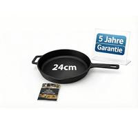 Ottia Polished cast iron pan, known from specialist retailers. Very durable and robust. 24 cm large cast iron frying pan, cast iron pan, iron pan, cast iron pan. HH hands.