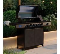Charles Bentley ottimo Pro 455 6-Burner Gas BBQ, Grey 135x58x119cm | Includes digital thermometer, two temperature probes, gas regulator and hose to feed 6-8 guests with multi-zone cooking.