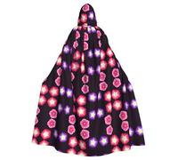 OTTKGGA 3 Colorful Flowers Hooded Cloak Wizard Cape Grim Reaper Vampire Party Halloween Adult Cosplay Stage Costumes