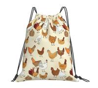 OTTKGGA A Brood Of Chickens Drawstring Bags Waterproof Swimming Gym Backpacks Large Capacity Lightweight Travel Beach