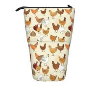OTTKGGA A Brood of Chickens Stand Up Telescopic Pencil Case Stationery Organizer with Zipper Portable School Office Student