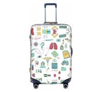 OTTKGGA Abstraction Biology Chemistry4 Suitcase Cover Luggage Protector Elastic Anti-Scratch Travel Essentials Fits 18-32 Inch Luggage