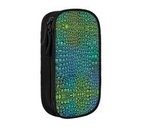 OTTKGGA Alligator Skin Double-Layer Pencil Case Pen Bag Large Capacity School Office Travel Makeup