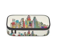 OTTKGGA Austin Texas Big Capacity Zipper Pencil Case Stationery Organizer Makeup Bag for School Office Travel