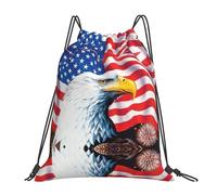 OTTKGGA Bald Eagle Drawstring Bags Waterproof Swimming Gym Backpacks Large Capacity Lightweight Travel Beach