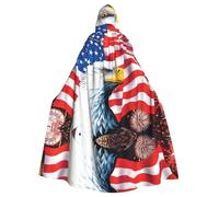 OTTKGGA Bald Eagle Hooded Cloak Wizard Cape Grim Reaper Vampire Party Halloween Adult Cosplay Stage Costumes