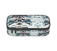 OTTKGGA Beach Foam Wave Big Capacity Zipper Pencil Case Stationery Organizer Makeup Bag for School Office Travel