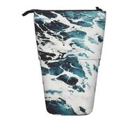 OTTKGGA Beach Foam Wave Stand Up Telescopic Pencil Case Stationery Organizer with Zipper Portable School Office Student