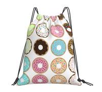 OTTKGGA Beautiful Flower Cake Drawstring Bags Waterproof Swimming Gym Backpacks Large Capacity Lightweight Travel Beach