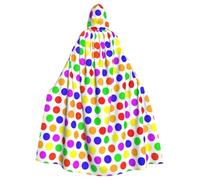 OTTKGGA Beautiful Polka Dot Hooded Cloak Wizard Cape Grim Reaper Vampire Party Halloween Adult Cosplay Stage Costumes