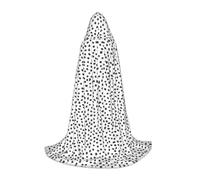 OTTKGGA Black And White Dot Hooded Cape For Teenagers Cosplay Robe Witch Vampires Grim Reaper Masquerade Party Costume