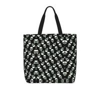 OTTKGGA Black Skull Tote Bag Large Capacity Zipper Shoulder Convenience Bag With Inner Pocket Travel Shopping Work