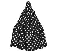 OTTKGGA Black & White Big Dot Hooded Cloak Wizard Cape Grim Reaper Vampire Party Halloween Adult Cosplay Stage Costumes