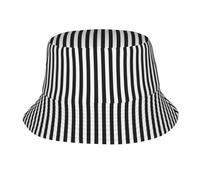 OTTKGGA Black & White Stripe Bucket Hat Fisherman Cap Outdoor Sun Hat Wide Brim Cap Foldable Summer Beach Travel Unisex