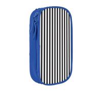OTTKGGA Black & White Stripe Double-Layer Pencil Case Pen Bag Large Capacity School Office Travel Makeup