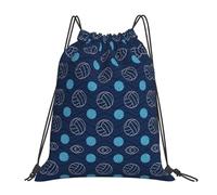 OTTKGGA Blue Volleyball Drawstring Bags Waterproof Swimming Gym Backpacks Large Capacity Lightweight Travel Beach