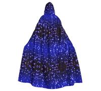 OTTKGGA Bright Stars Hooded Cloak Wizard Cape Grim Reaper Vampire Party Halloween Adult Cosplay Stage Costumes