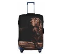 OTTKGGA Brown Labrador Retriever Suitcase Cover Luggage Protector Elastic Anti-Scratch Travel Essentials Fits 18-32 Inch Luggage