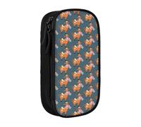 OTTKGGA Cartoon Cute Cow Double-Layer Pencil Case Pen Bag Large Capacity School Office Travel Makeup