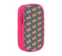 OTTKGGA Cartoon Cute Cow Double-Layer Pencil Case Pen Bag Large Capacity School Office Travel Makeup