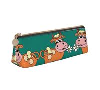 OTTKGGA Cartoon Cute Cow Leather Pencil Case Stationery Organizer Pouch with Zipper Student Middle School College Office
