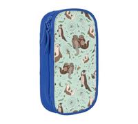OTTKGGA Cartoon Cute Otter Double-Layer Pencil Case Pen Bag Large Capacity School Office Travel Makeup