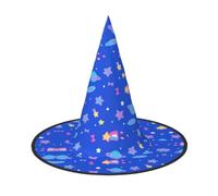 OTTKGGA Cartoon Space Halloween Witch Hat Parties Cosplay Stage | Wizard Cap Halloween Christmas Death God Vampire Magician Cosplay Themed Performance Carnival Decor
