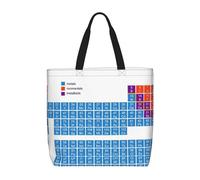 OTTKGGA Chemical Periodic Table Tote Bag Large Capacity Zipper Shoulder Convenience Bag With Inner Pocket Travel Shopping Work