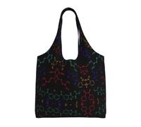 OTTKGGA Color Formula Canvas Tote Bags One Shoulder Commuting Handbag Large Capacity Shopping Work Travel Daily Use